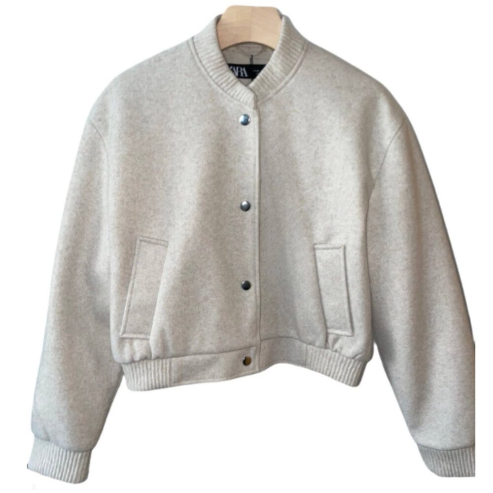Zara Cream Bomber Jacket